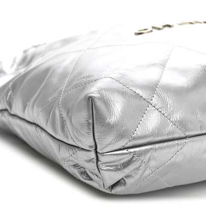 Chanel Metallic Calfskin Quilted Small Chanel 22 Silver 10 of 11