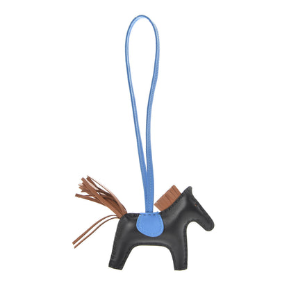 Hermes Milo Lambskin Grigri Rodeo Horse Bag Charm PM Black Gold Bleu Zanzibar 1 of 5