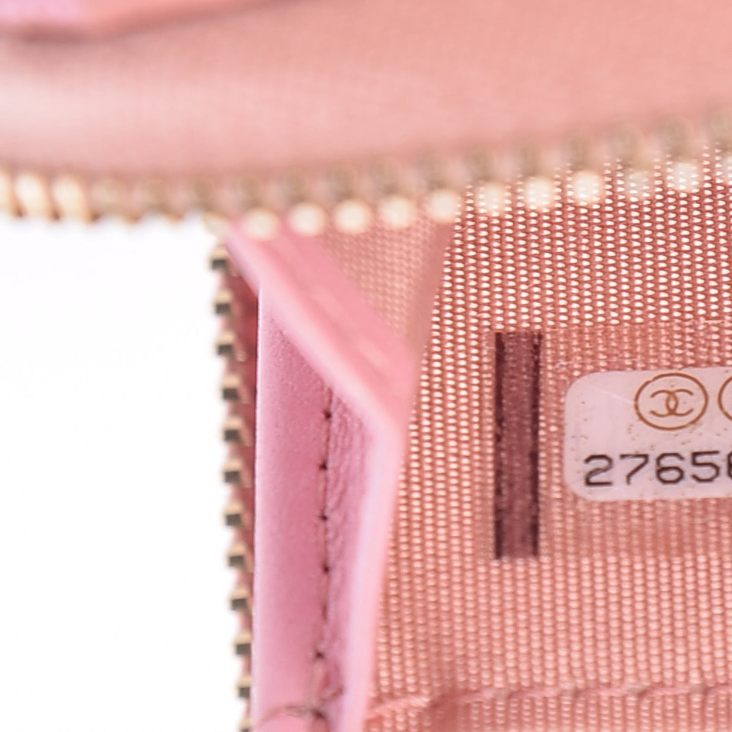 Iridescent Caviar Quilted Medium Zip Around Wallet Pink