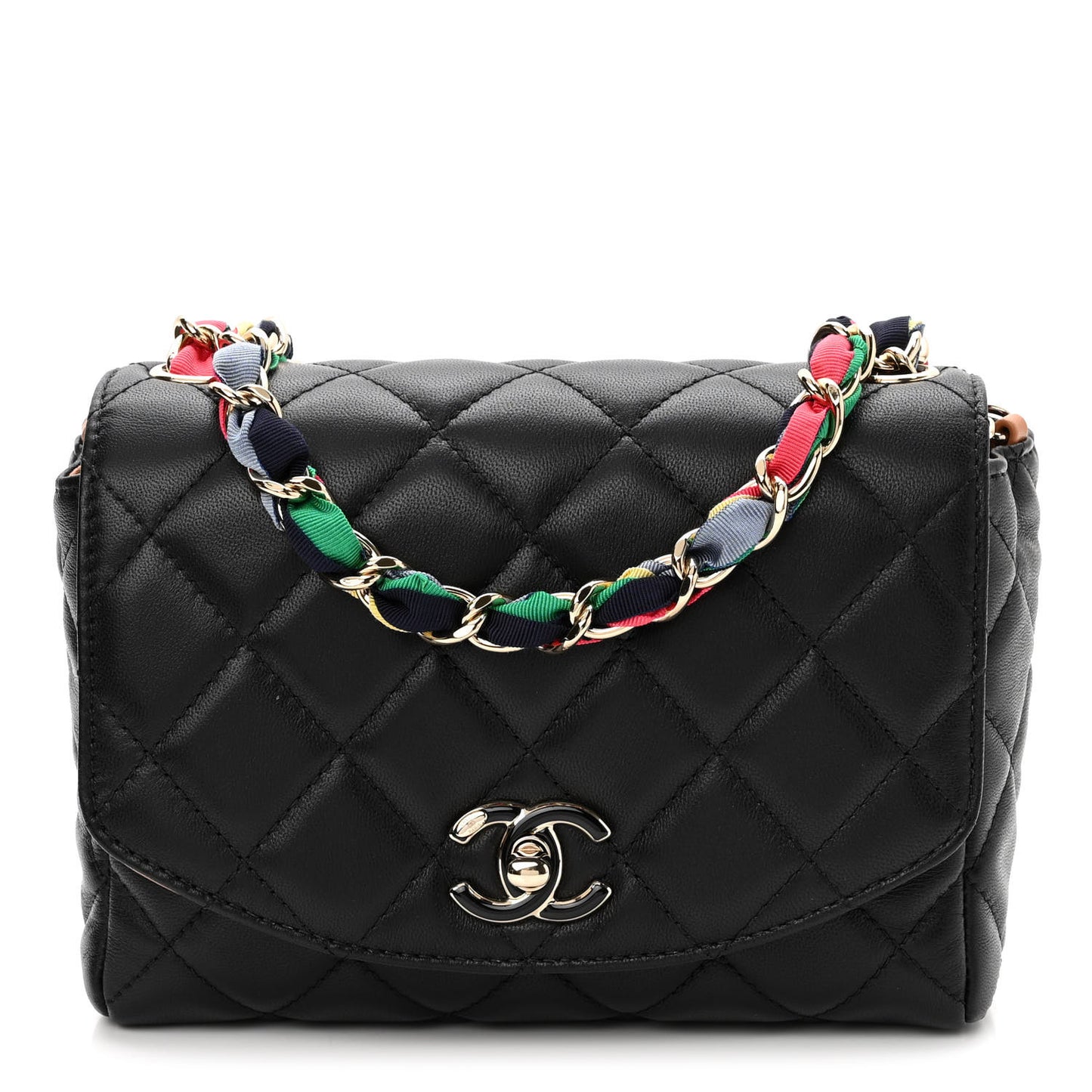 Lambskin Mixed Fibers Quilted Cocovado Flap Black