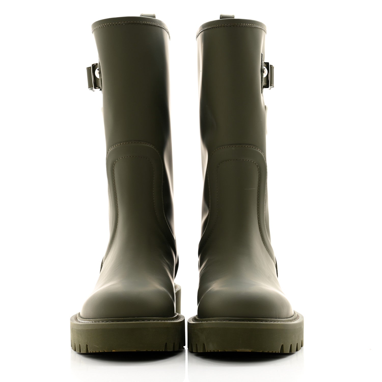 Louis Vuitton Rubber Calfskin Territory Flat Boots 36 Khaki 2 of 11