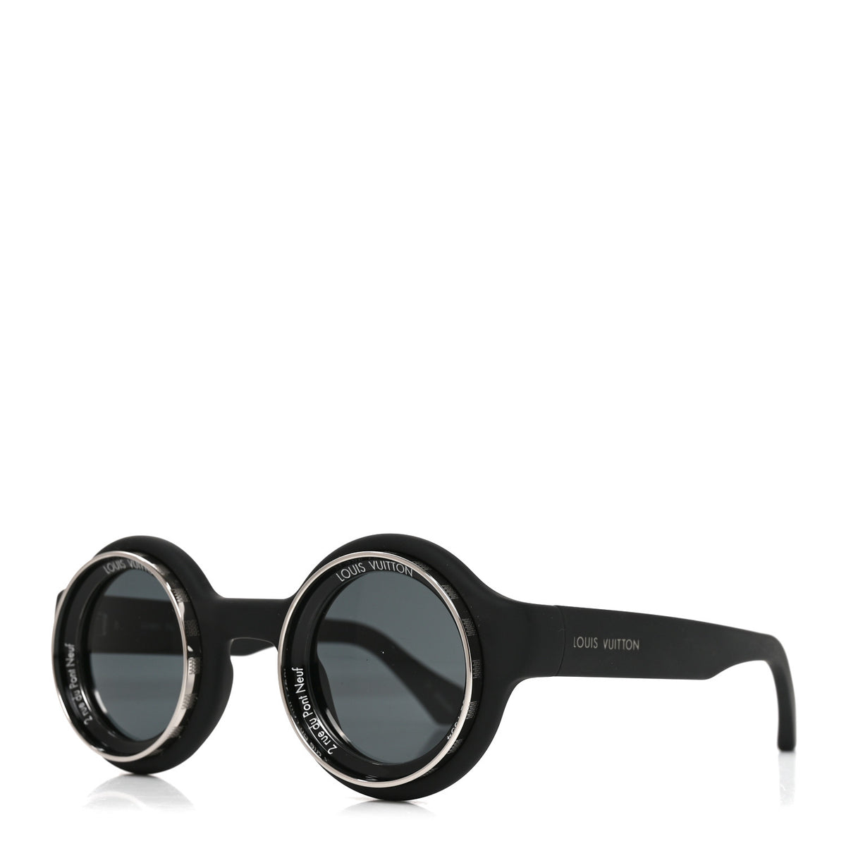 Louis Vuitton Rubber Super Vision Round Sunglasses Z2386U Black 1 of 7