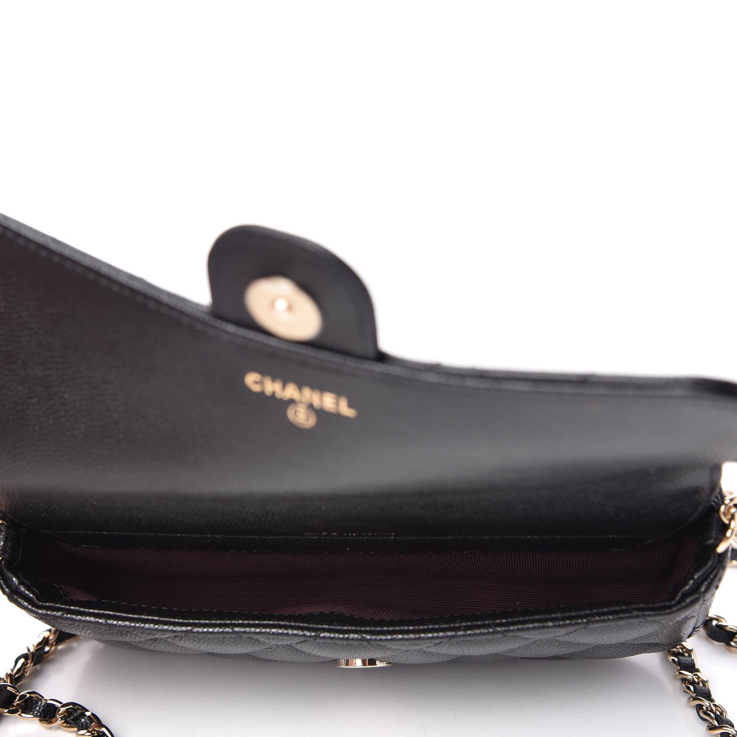 Chanel Caviar Quilted Flap Phone Holder With Chain Black 5 of 12