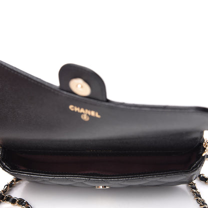 Chanel Caviar Quilted Flap Phone Holder With Chain Black 5 of 12