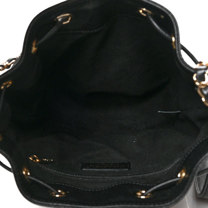 Chanel Caviar Deauville Drawstring Bucket Bag Black 5 of 10