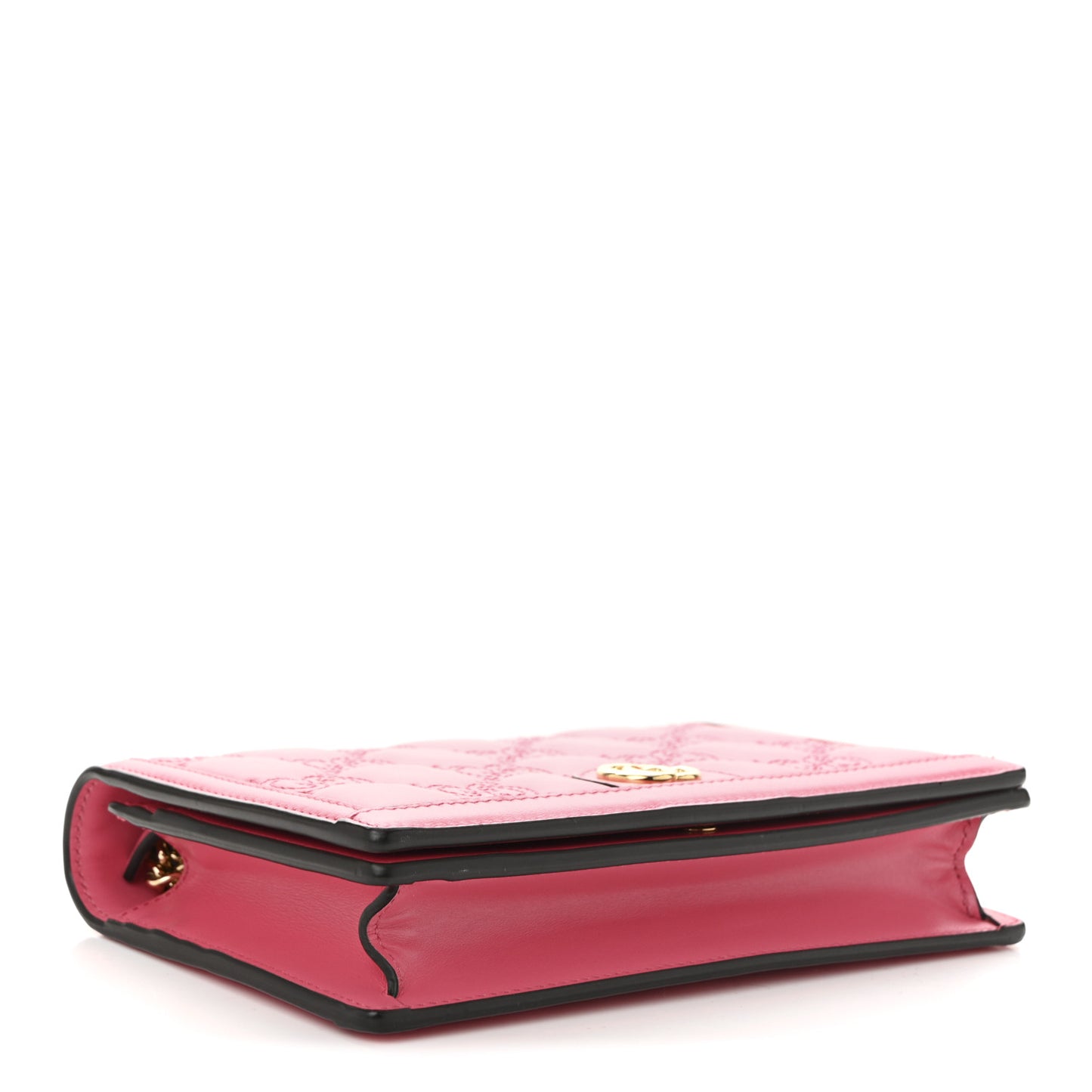 Calfskin GG Matelasse Chain Wallet Rhodamine Pink