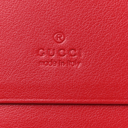 Gucci Calfskin Matelasse GG Marmont Card Case Wallet Hibiscus Red 6 of 8