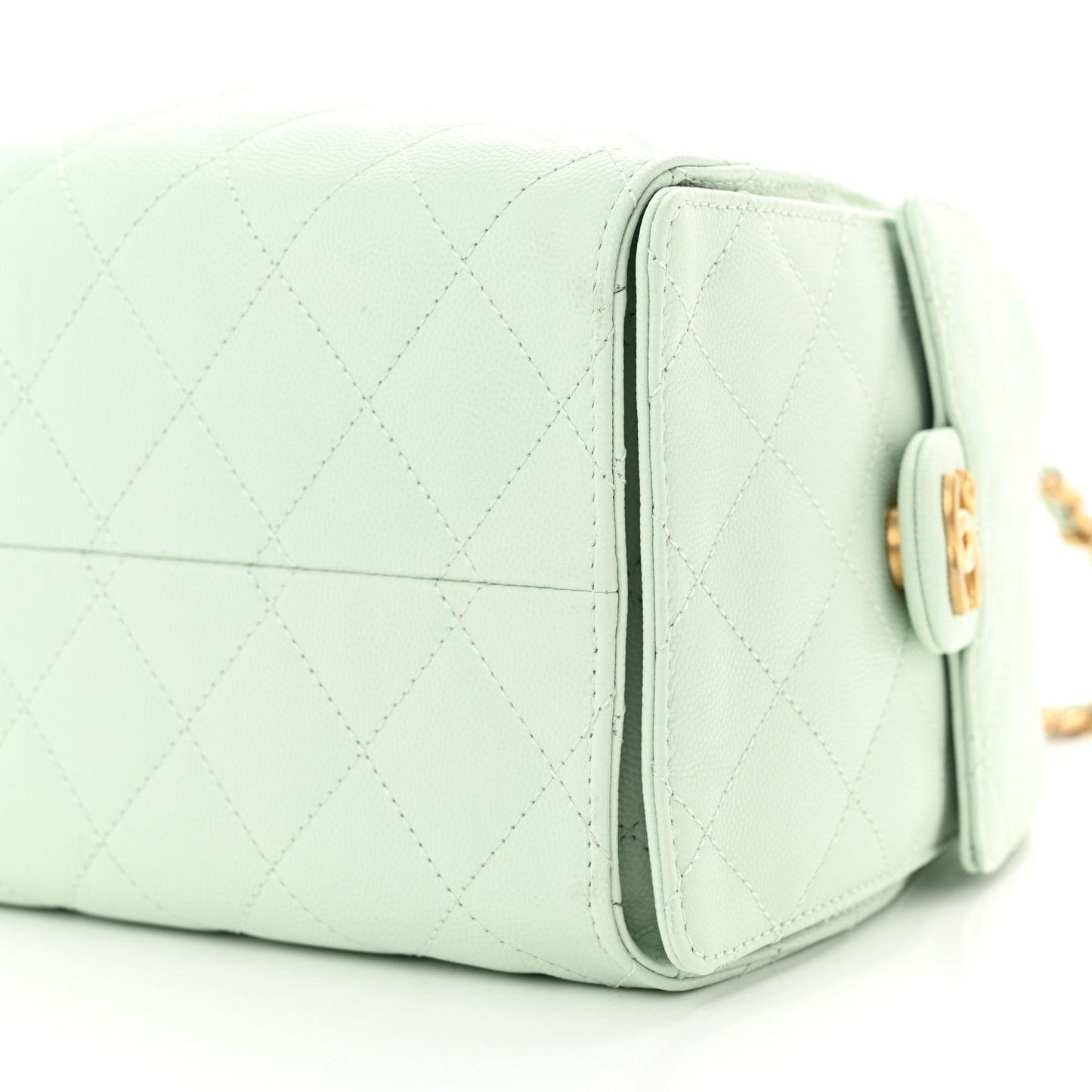 Caviar Quilted Small Chanel 25 Handbag Light Green