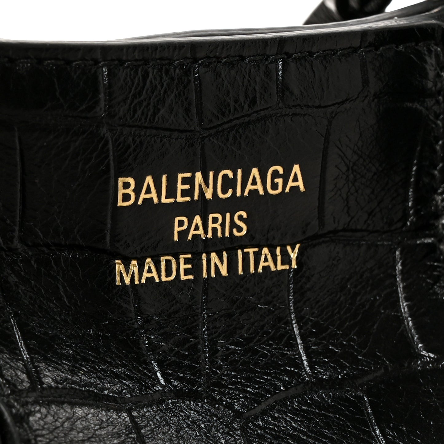 Calfskin Crocodile Embossed Mini Bel Air Carry All Bag Black