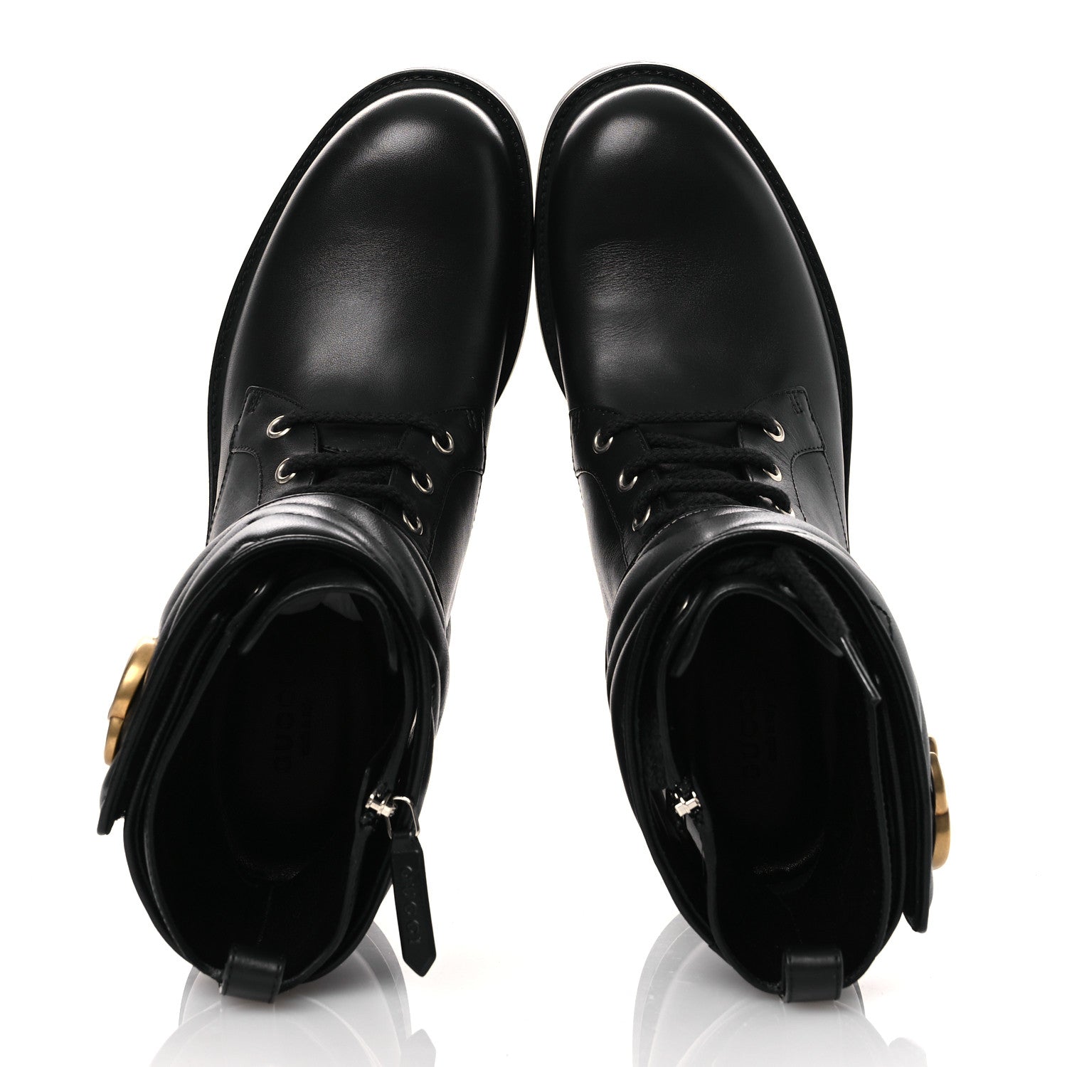 Gucci Flores Calfskin Nappa Matelasse GG 40mm Ankle Boots 39.5 Black 2 of 10