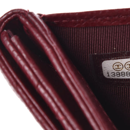 Chanel Caviar Quilted Compact French Flap Wallet Burgundy 8 of 10