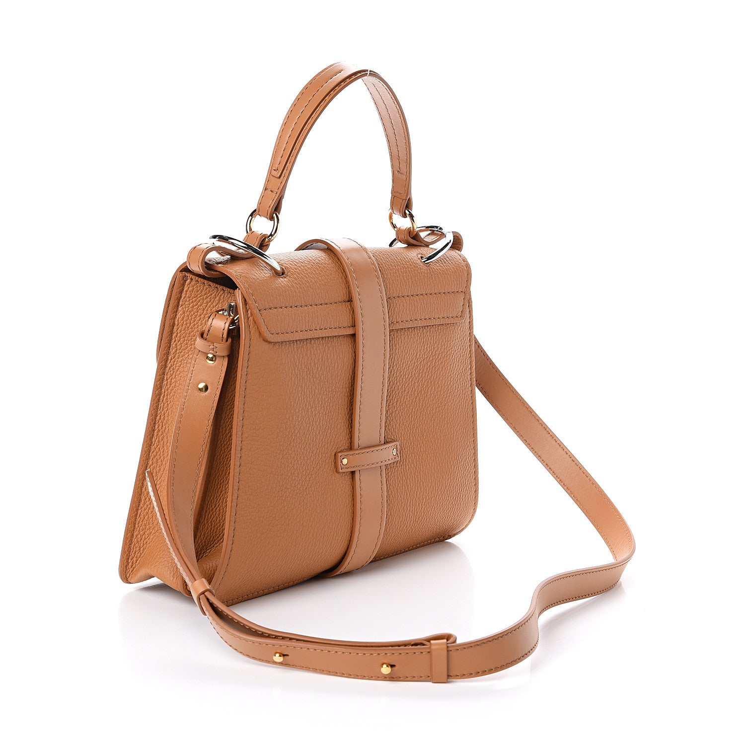 Chloe Shiny Grained Calfskin Medium Aby Day Shoulder Bag Ochre 2 of 8
