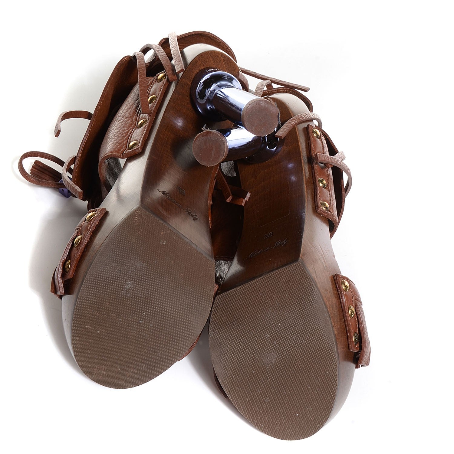 Louis Vuitton Grained Calfskin Rosa Sandals 38 Cacao 5 of 8