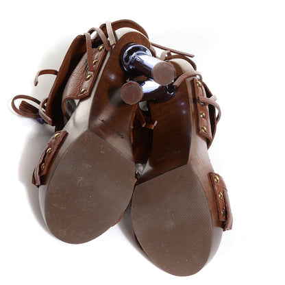 Louis Vuitton Grained Calfskin Rosa Sandals 38 Cacao 5 of 8