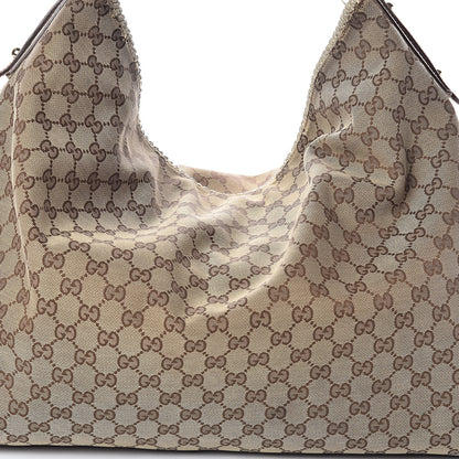 Gucci Monogram Large Horsebit Chain Hobo Off White 8 of 14
