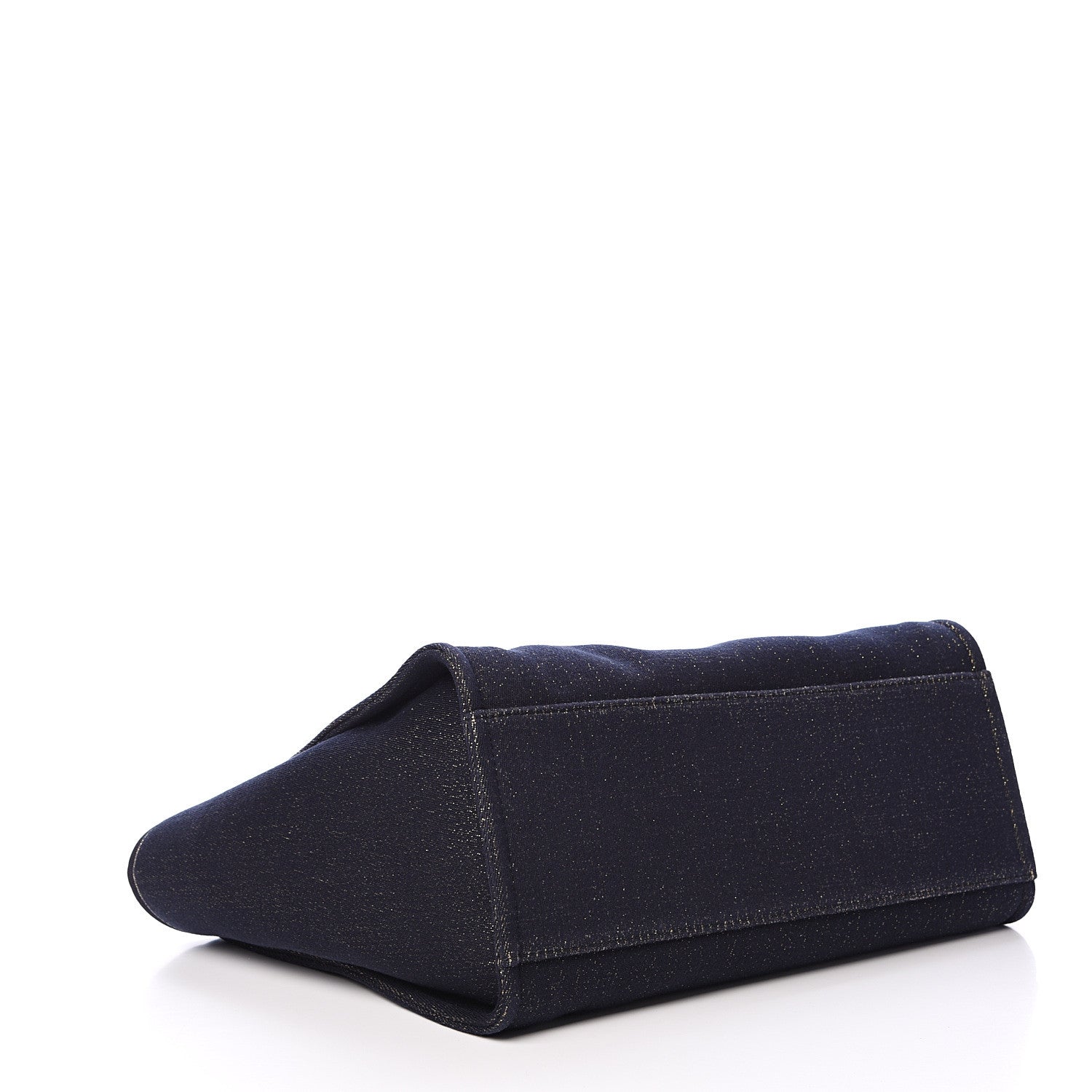 Chanel Lurex Canvas Medium Deauville Tote Navy Blue Gold 3 of 11