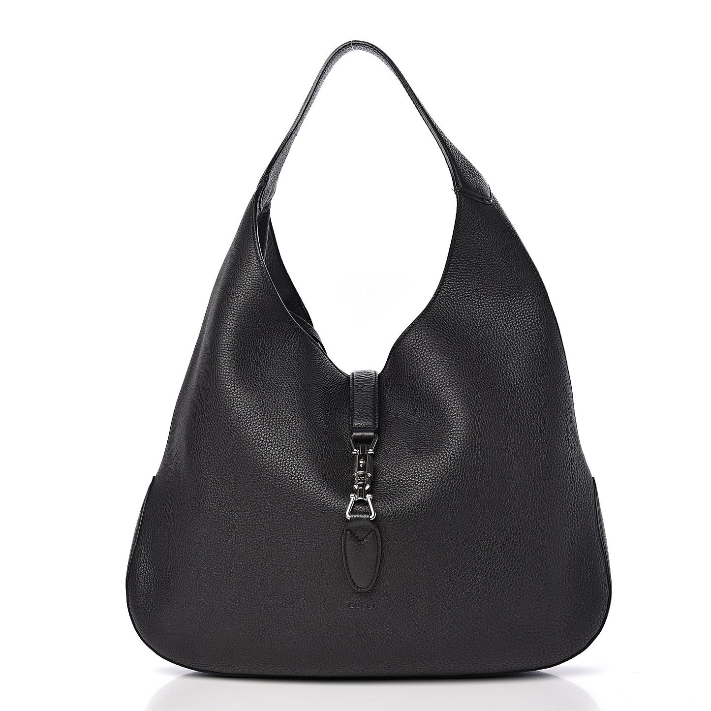 Soft Grained Calfskin Large Jackie Hobo Black