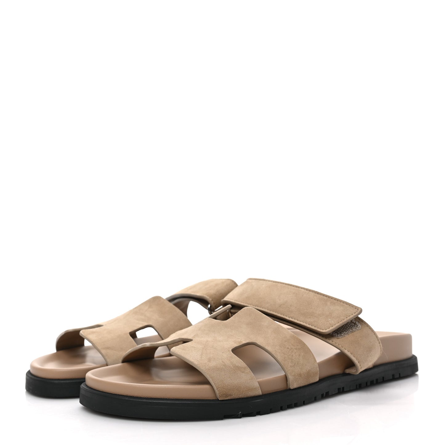 Suede Goatskin Womens Chypre Sandals 41 Beige Argile