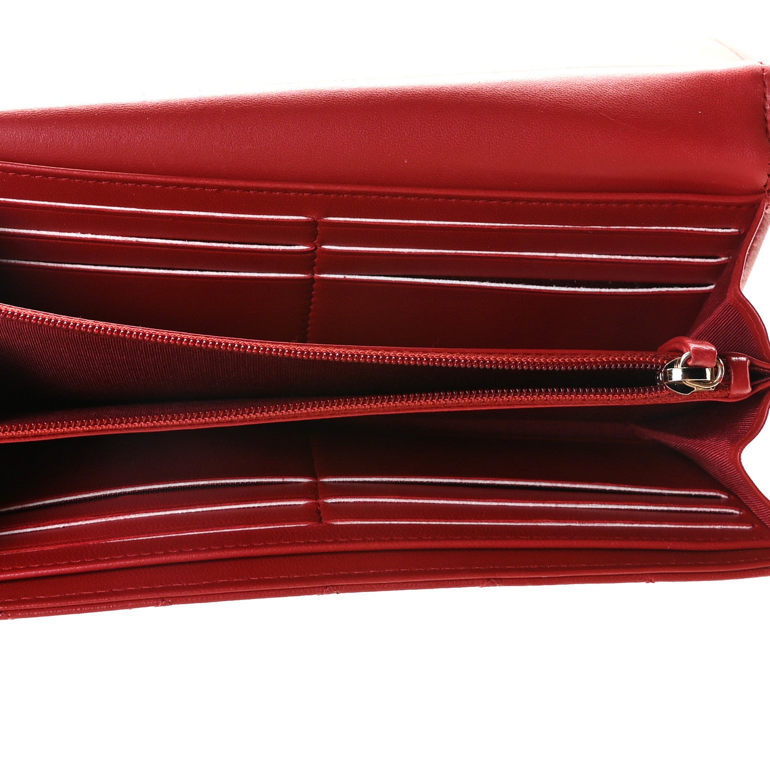 Chanel Lambskin Quilted Boy Flap Wallet Red 4 of 9