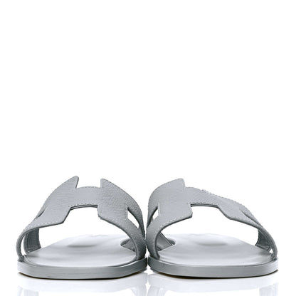 Hermes Epsom Oran Sandals 39 Bleu Glacier 2 of 5