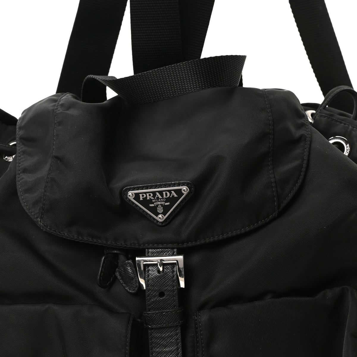 Prada Tessuto Nylon Saffiano Medium Backpack Black 8 of 10