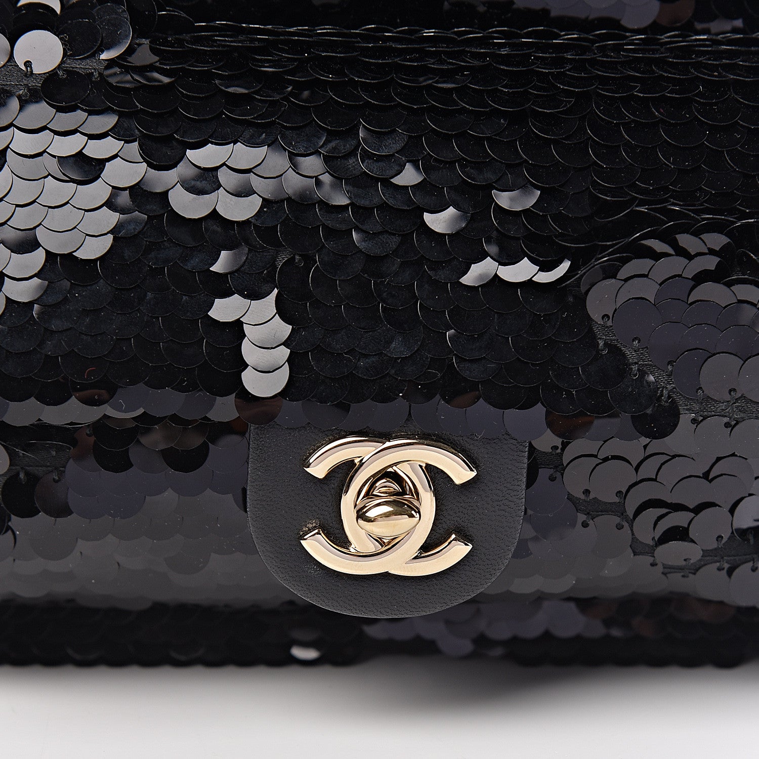 Chanel Sequin Lambskin CC Backpack Black 10 of 10