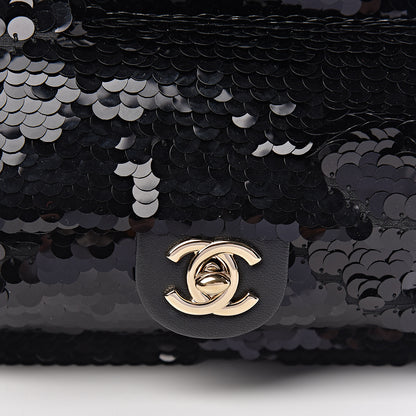 Chanel Sequin Lambskin CC Backpack Black 10 of 10