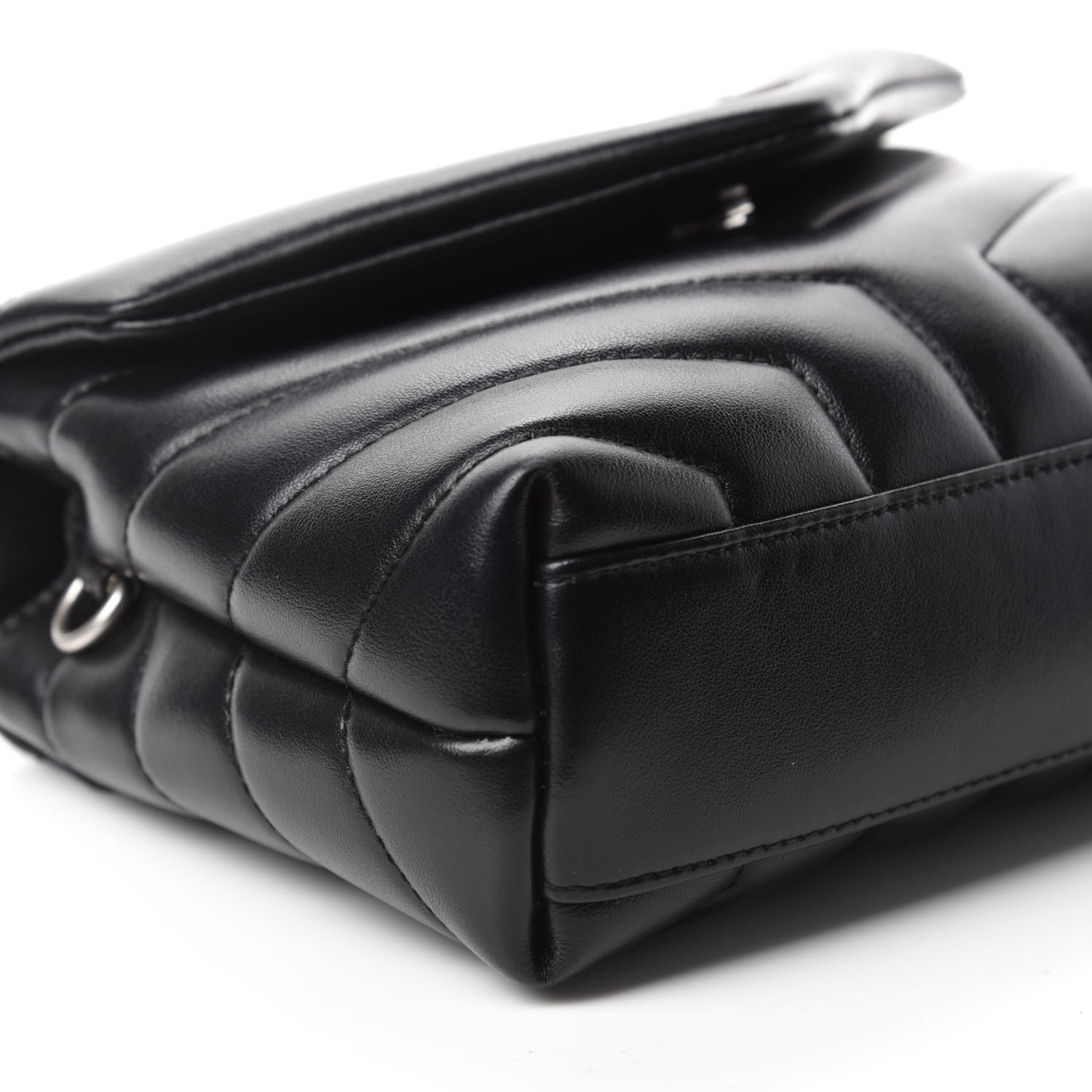 Saint Laurent Calfskin Y Quilted Monogram Toy Loulou Crossbody Bag Black 6 of 12