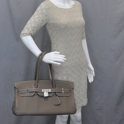 Hermes Taurillon Clemence JPG Shoulder Birkin II 42 Etoupe 2 of 9