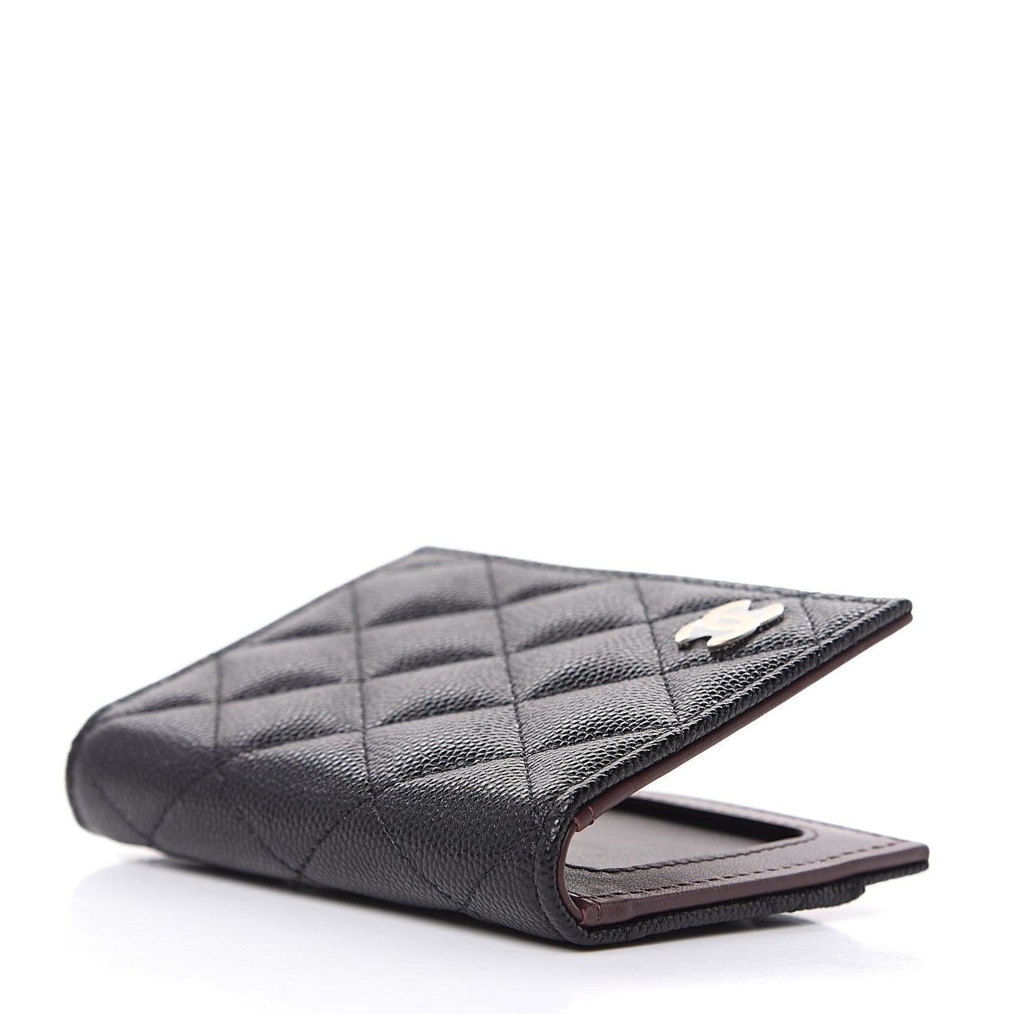Caviar Quilted Card Holder Wallet Black