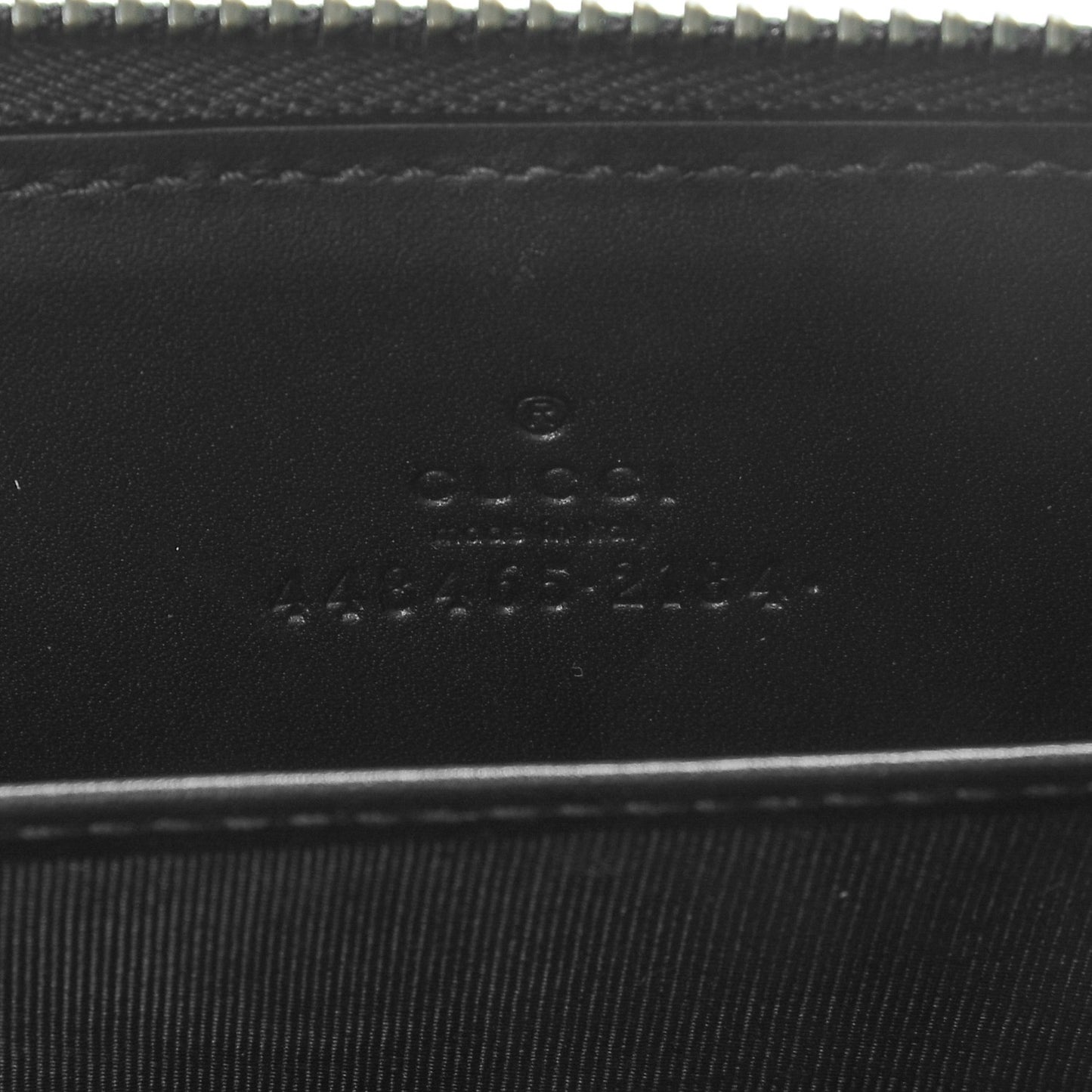 Calfskin GucciGhost Zip Around Card Case Black New Acquamarine