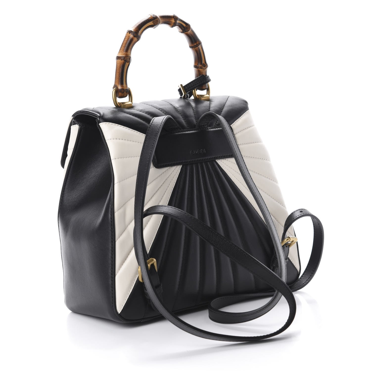 Gucci Calfskin Bamboo Trapuntata Queen Margaret Backpack Mystic White Black 2 of 9