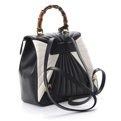 Gucci Calfskin Bamboo Trapuntata Queen Margaret Backpack Mystic White Black 2 of 9