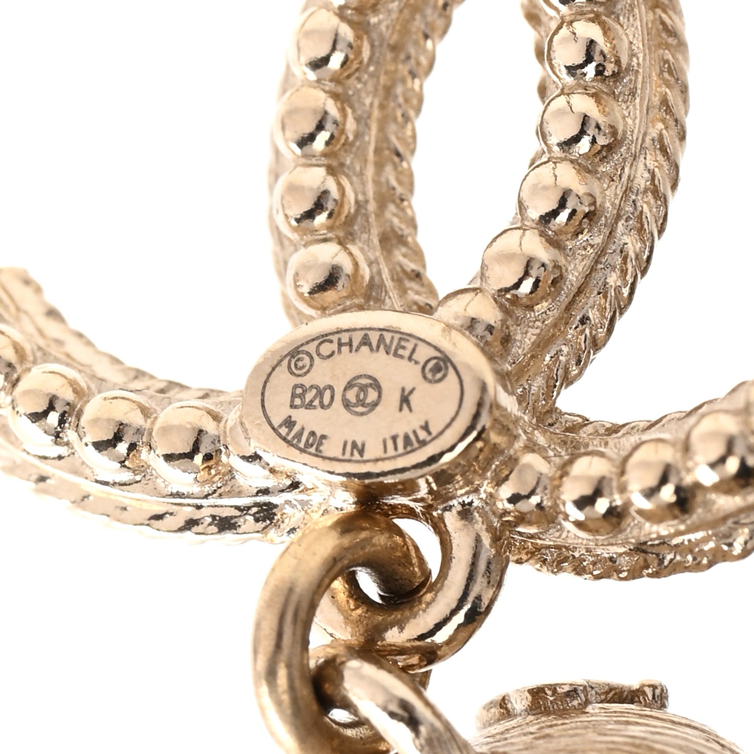 Chanel CC Chain Tassel Drop Earrings Light Gold 4 of 6