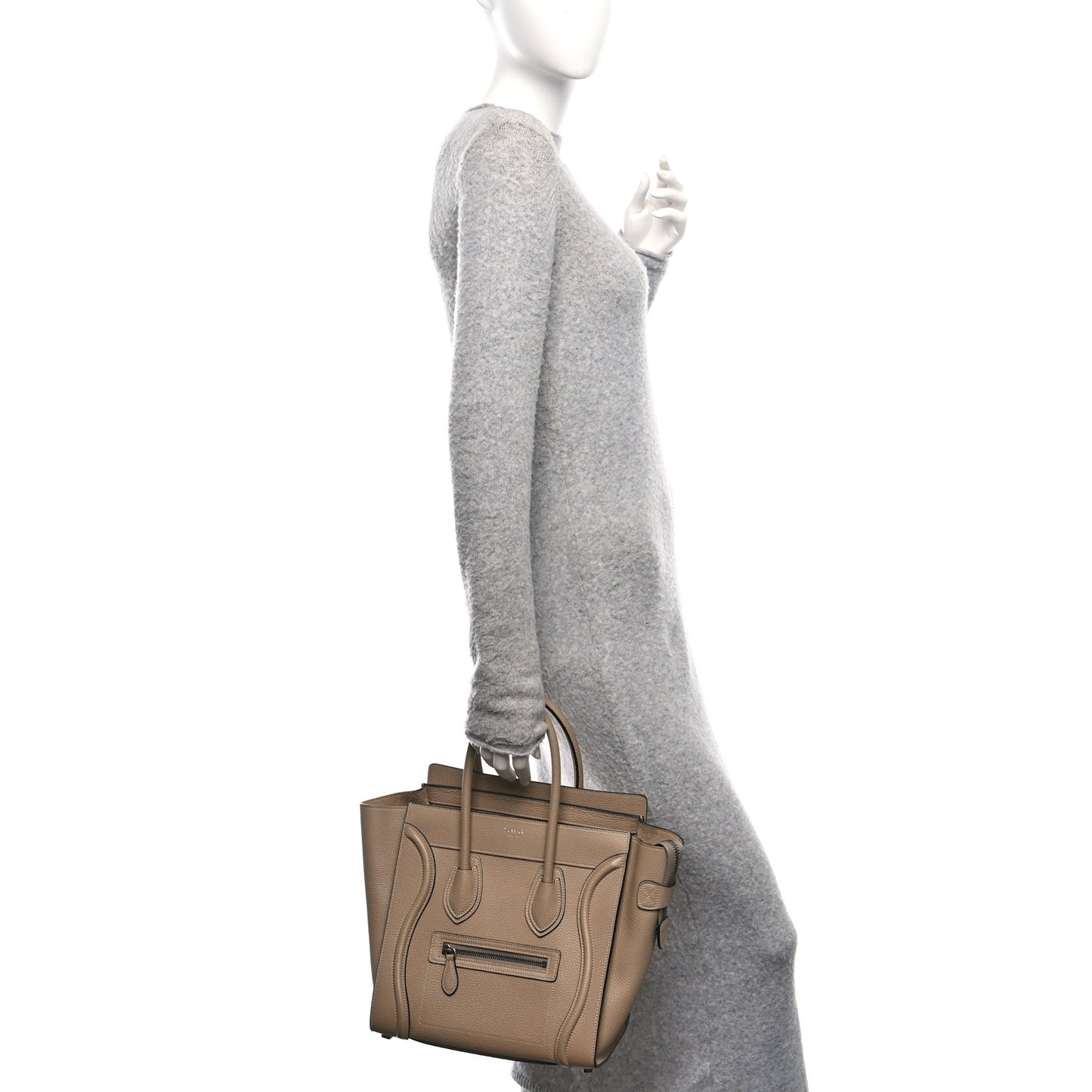 Drummed Calfskin Micro Luggage Dune