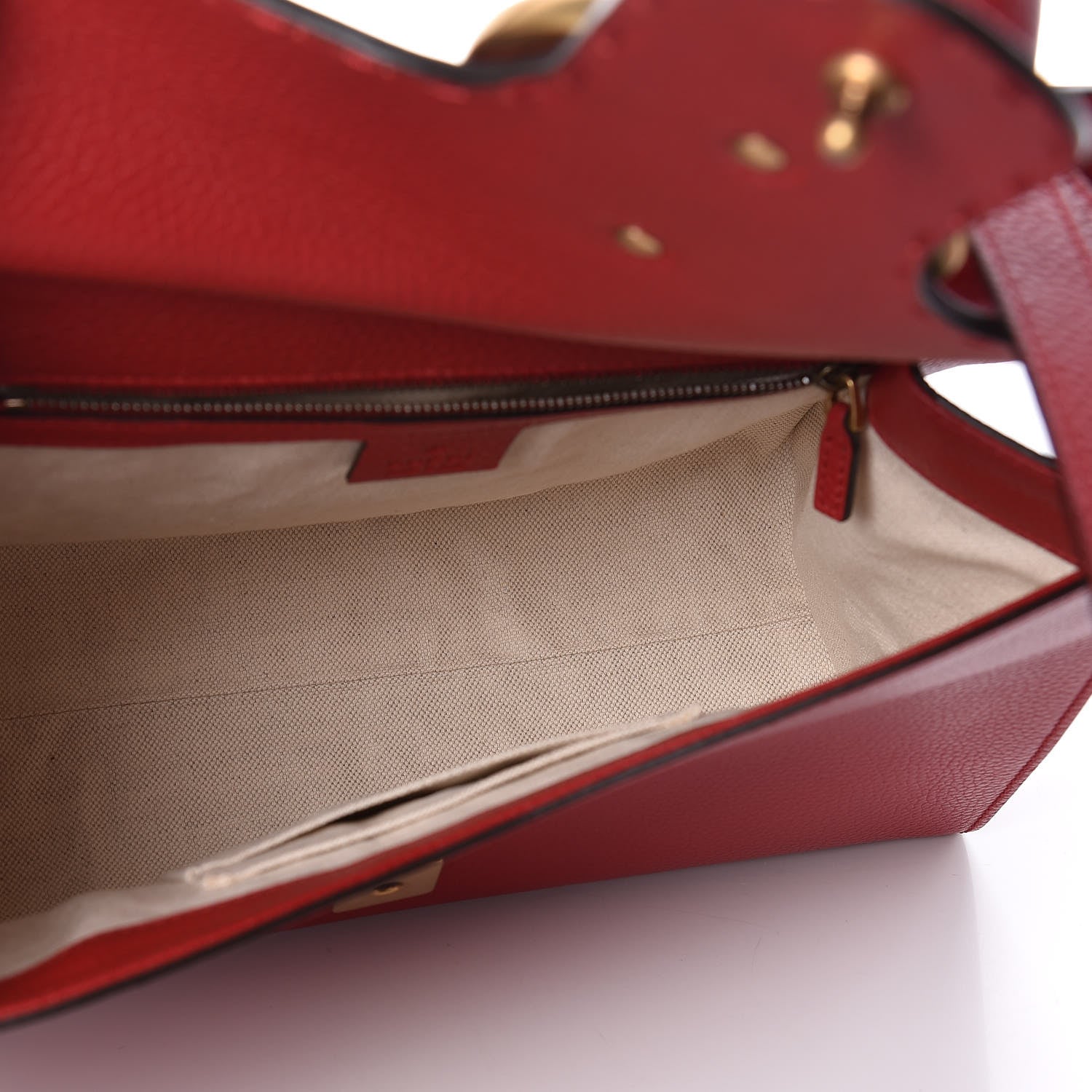 Gucci Calfskin Small GG Marmont Top Handle Bag Vulcanic Red 7 of 9