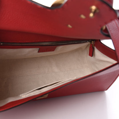 Gucci Calfskin Small GG Marmont Top Handle Bag Vulcanic Red 7 of 9