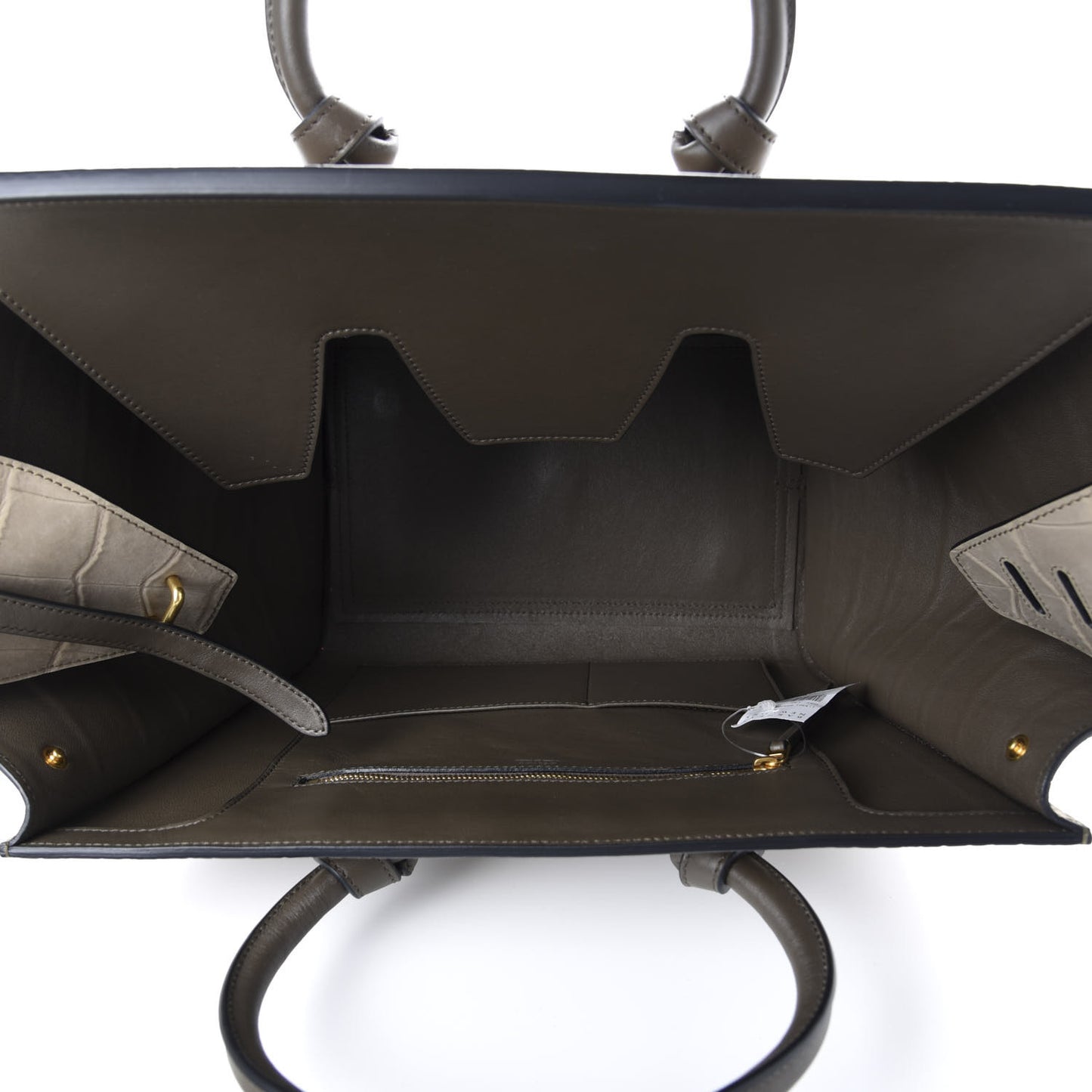 Crocodile Embossed Nubuck Calfskin Small Tie Knot Tote Grey