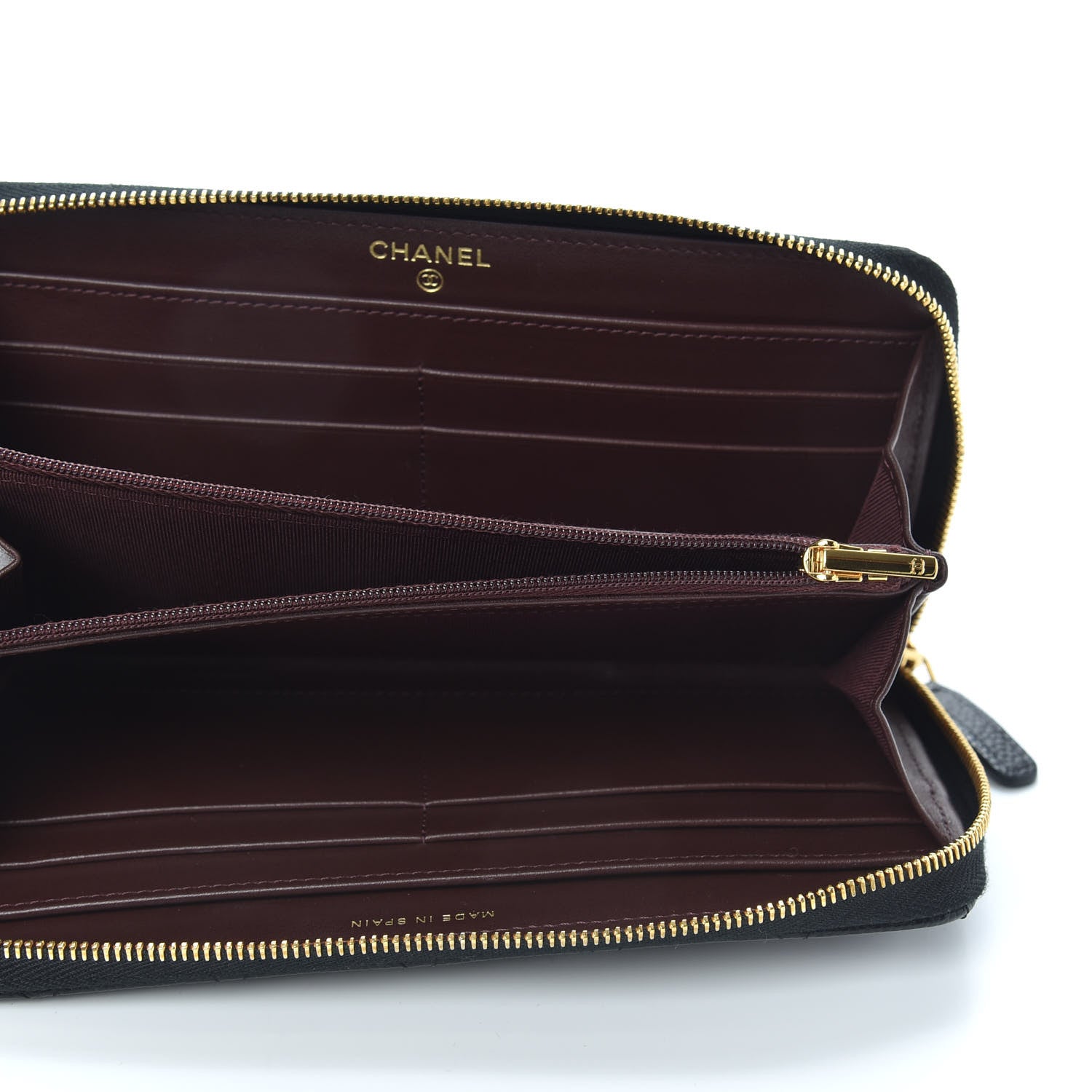 Chanel Caviar Quilted Large Gusset Zip Around Wallet Black 5 of 10