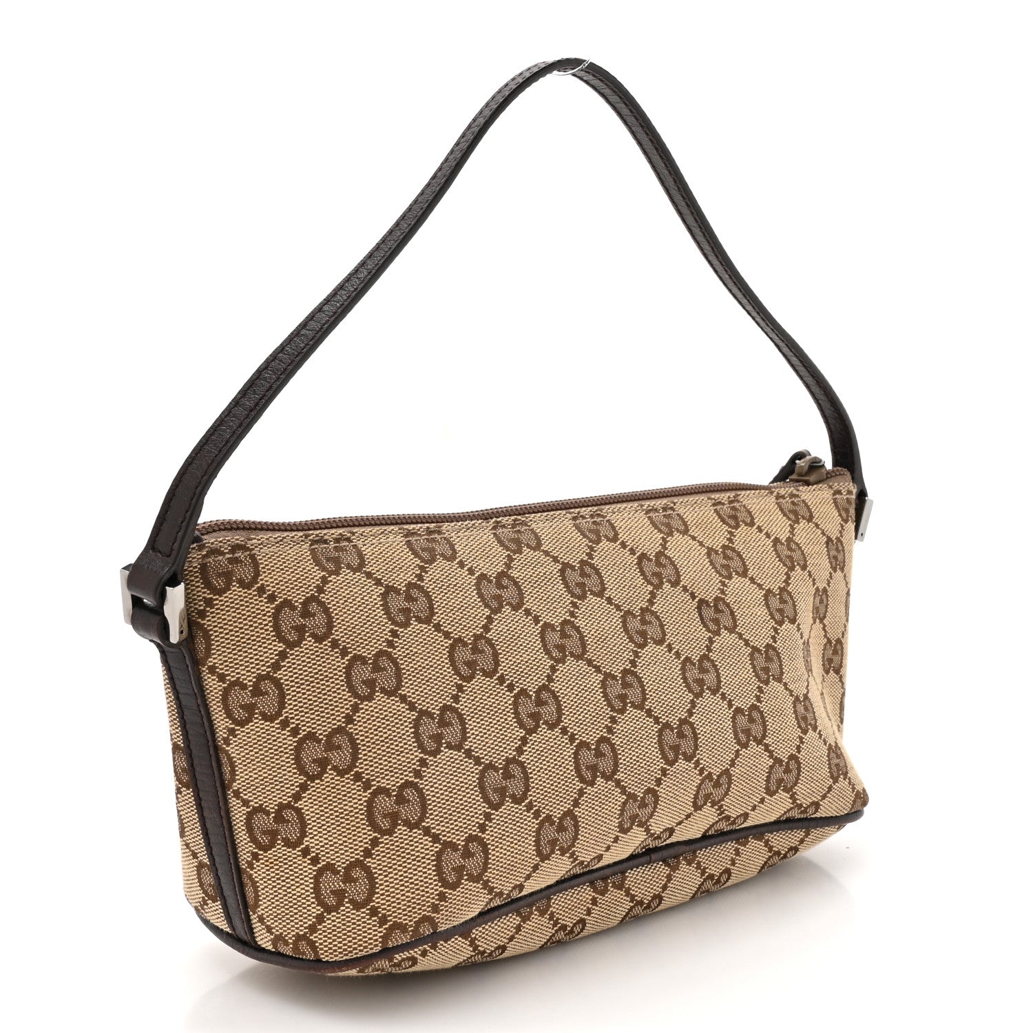 Gucci Monogram Web Boat Pochette Brown 3 of 15