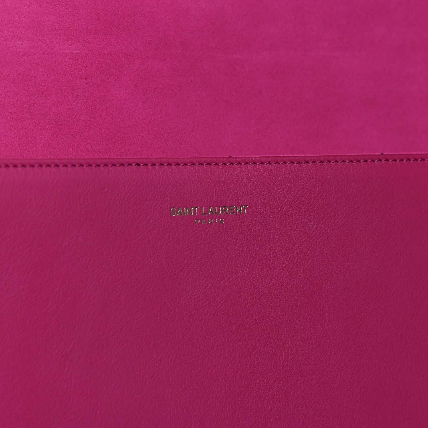 Saint Laurent Calfskin Classic Y Ligne Clutch Fuchsia 7 of 12