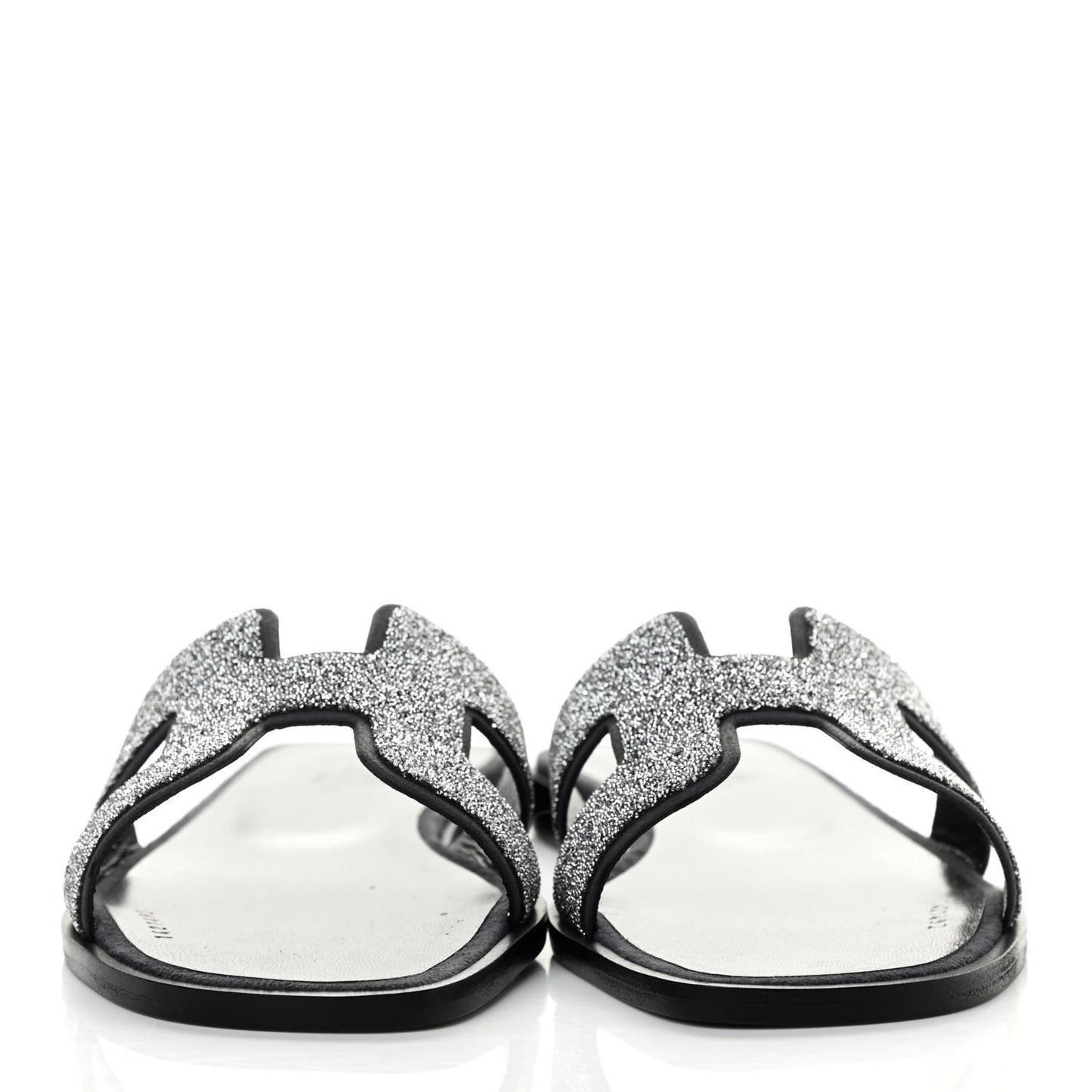 Suede Goatskin Crystal Powder Oran Sandals 36.5 Black