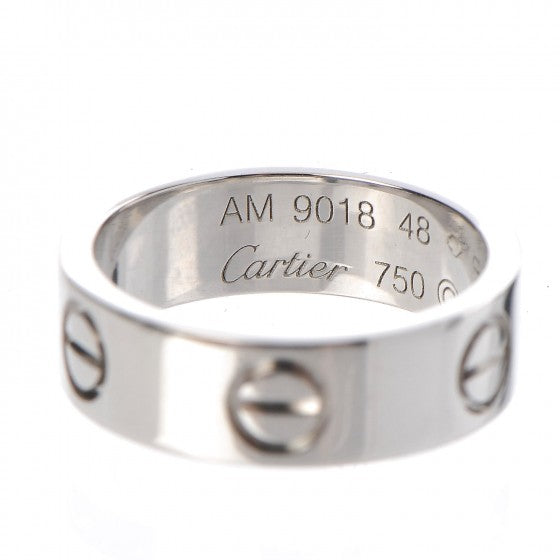 18K White Gold 5.5mm LOVE Ring 48 4.5