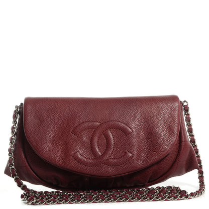Chanel Caviar Half Moon Wallet On Chain WOC Bordeaux 1 of 9
