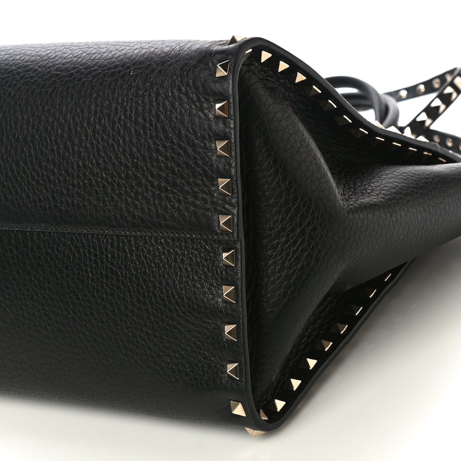 Valentino Garavani Grained Calfskin Rockstud Satchel Black 8 of 12