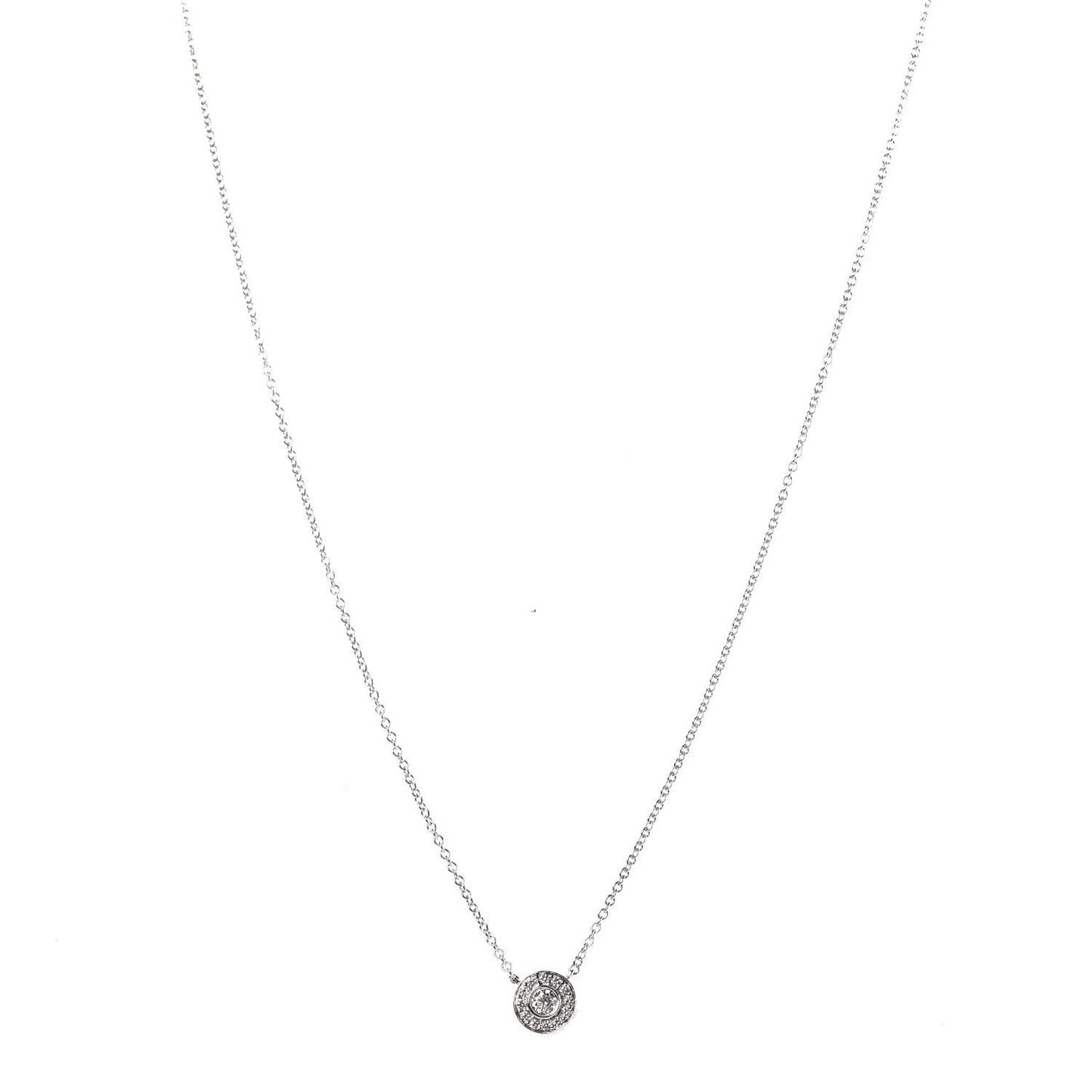 Platinum Diamond .12ctw Circlet Pendant Necklace