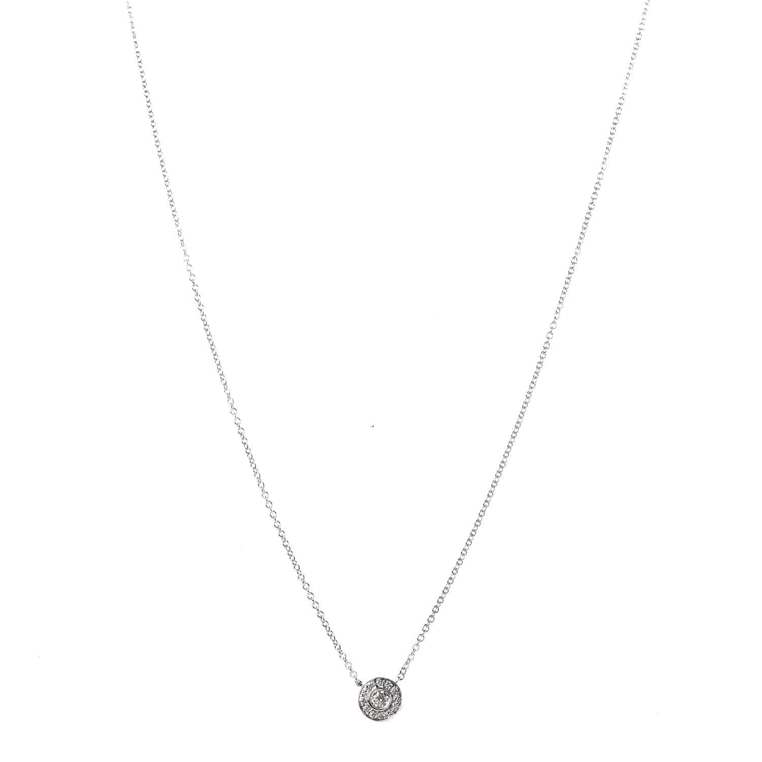 Tiffany Platinum Diamond .12ctw Circlet Pendant Necklace 1 of 6