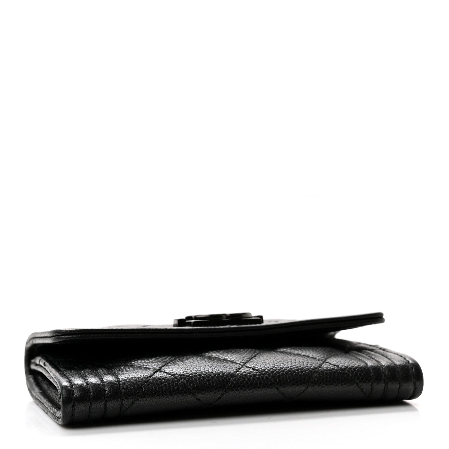 Caviar Quilted Boy Flap Card Holder So Black