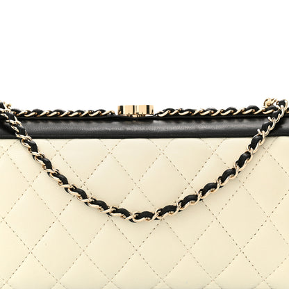 Chanel Lambskin Quilted Chain Around White Black 8 of 10