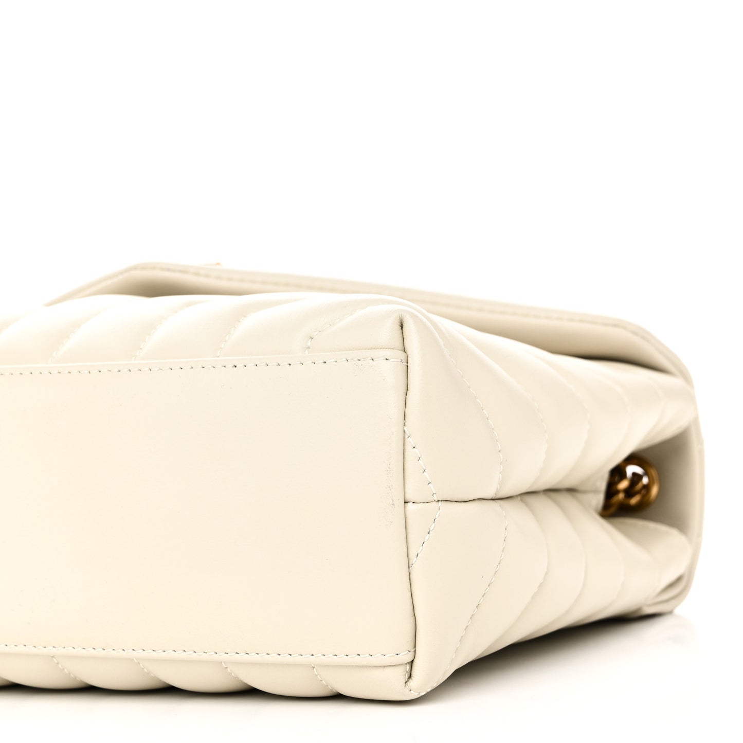 Calfskin Y Quilted Monogram Small Loulou Chain Satchel Crema Soft